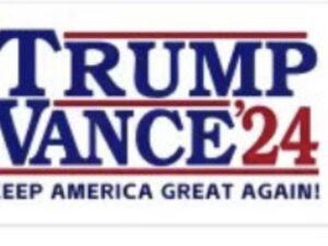 A sticker of the name trump and france