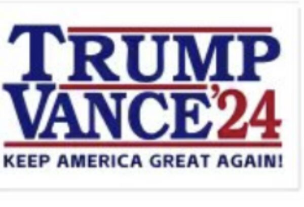 A sticker of the name trump and france