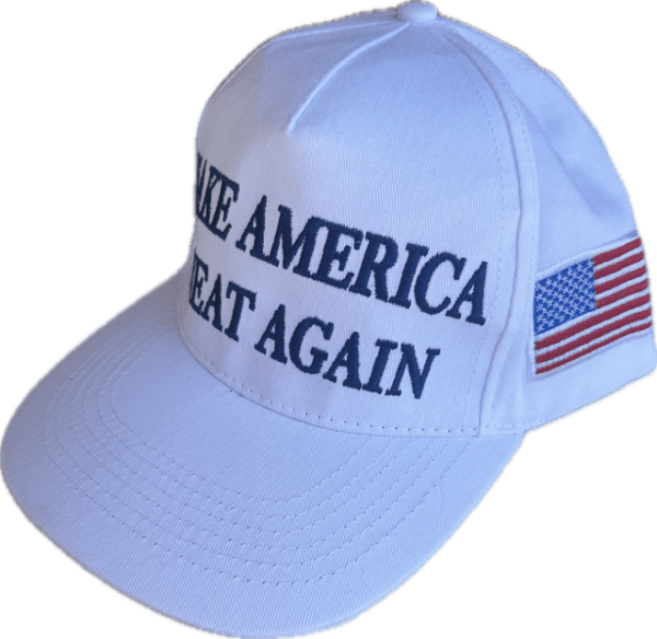 A white hat with the words " make america great again ".