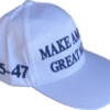 A white hat with the words " make america great again " on it.