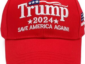 A red hat with the words " trump 2 0 2 4 save america again !" on it.